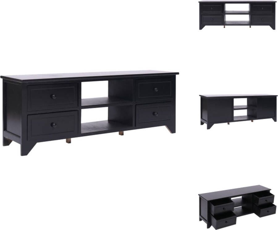 VidaXL Tv-meubel Tv-kasten Tv-standaard Tv-standaards Tv-meubel 108x30x40 cm massief paulowniahout zwart - Foto 2