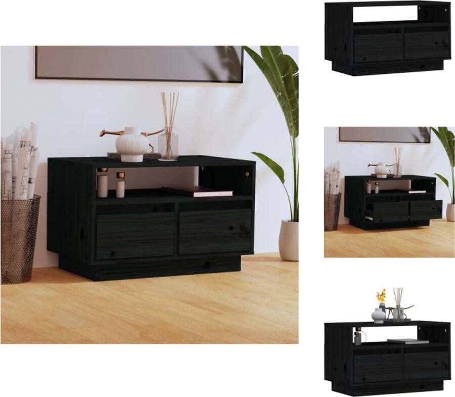 VidaXL Tv-meubel Tv-meubelen Opbergkast Televisiekast Tv-meubel 60x35x37 cm massief grenenhout zwart