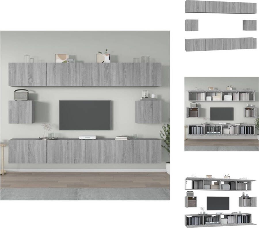 VidaXL Televisiemeubels Grijs Sonoma Eiken 4 x 100 x 30 x 30 cm + 2 x 30.5 x 30 x 30 cm Kast