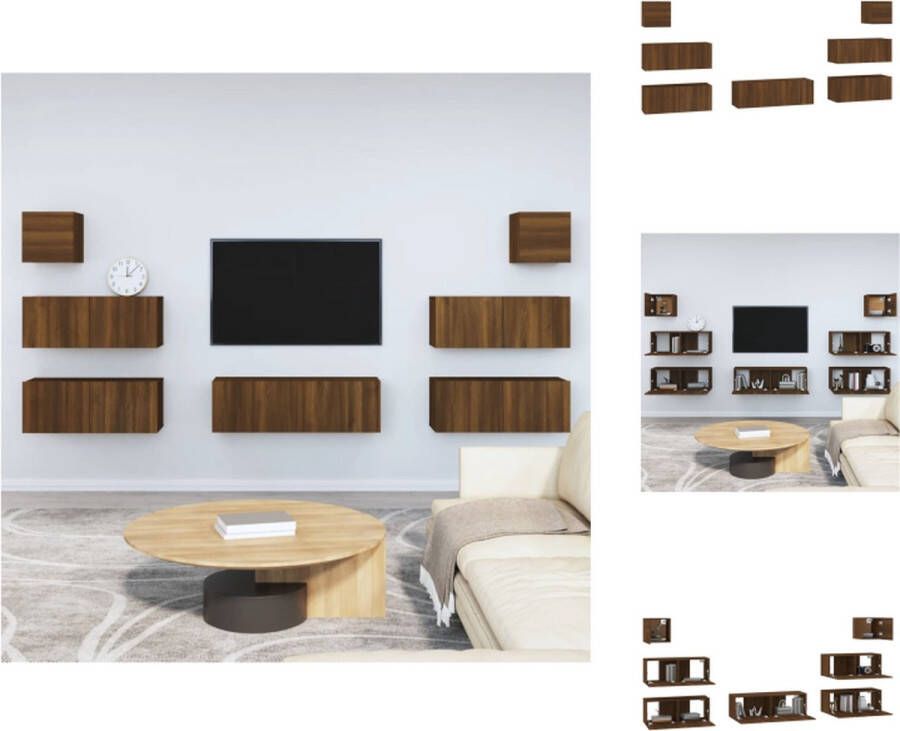 VidaXL Televisiemeubelset 2x 80 x 30 x 30 cm 1x 100 x 30 x 30 cm 2x 30.5 x 30 x 30 cm Bruineiken Kast