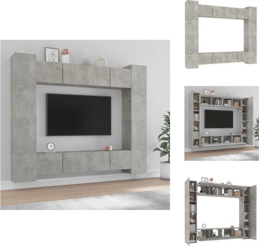 VidaXL Televisiemeubelset Betongrijs 80 x 30 x 30 cm 30.5 x 30 x 90 cm Kast