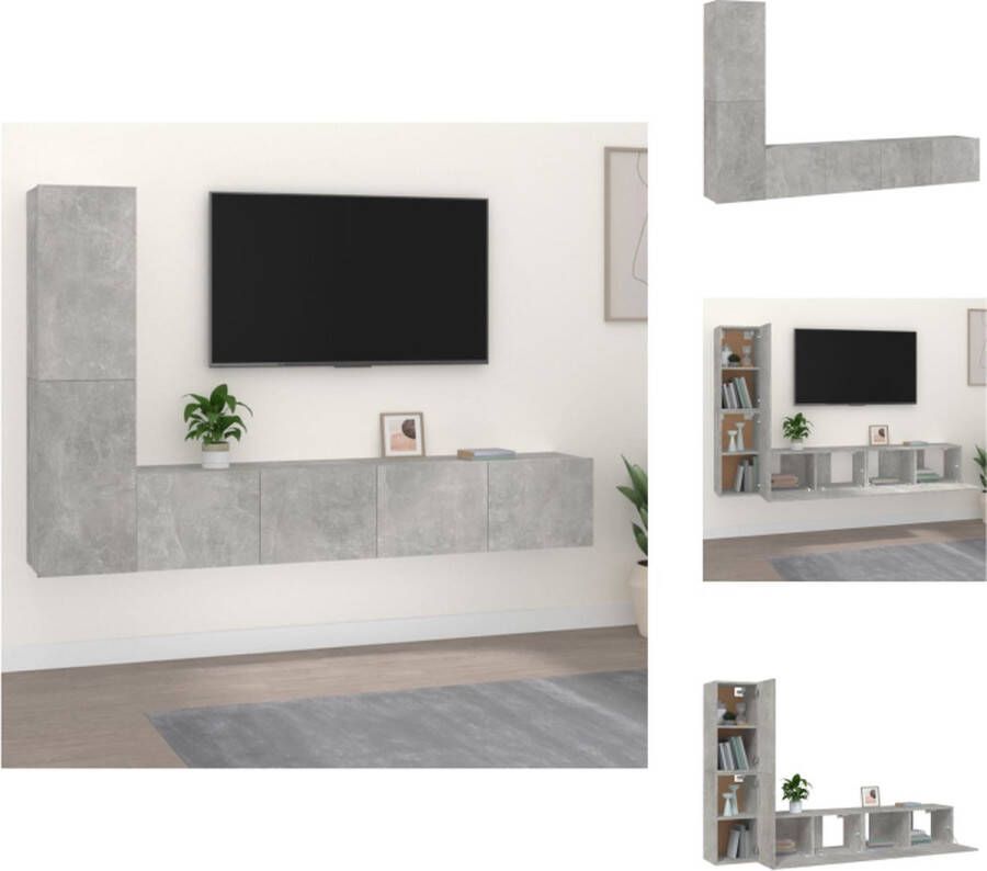 vidaXL Televisiemeubelset Betongrijs 80 x 30 x 30 cm en 30.5 x 30 x 60 cm Kast