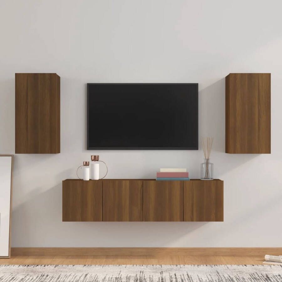 VidaXL Televisiemeubelset Bruineiken 2x 60x30x30 cm + 2x 30.5x30x60 cm Kast