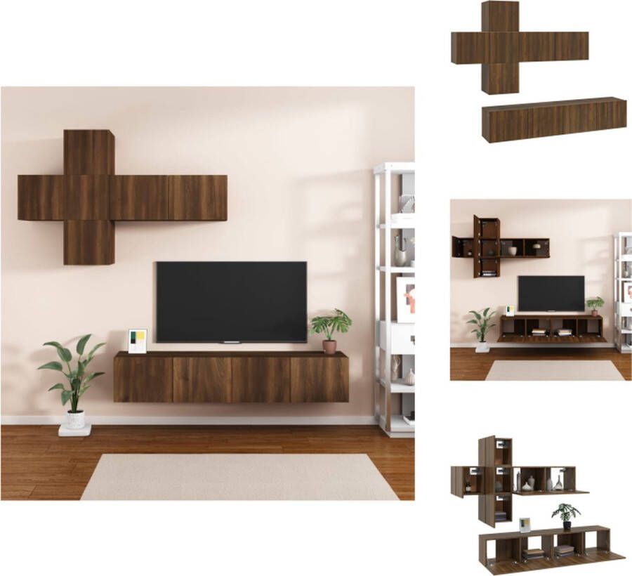 VidaXL Televisiemeubelset Bruineiken 4x 30.5x30x30 cm 3x 80x30x30 cm Kast