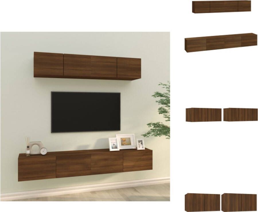 VidaXL Televisiemeubelset Bruineiken 60 x 30 x 30 cm 80 x 30 x 30 cm Kast