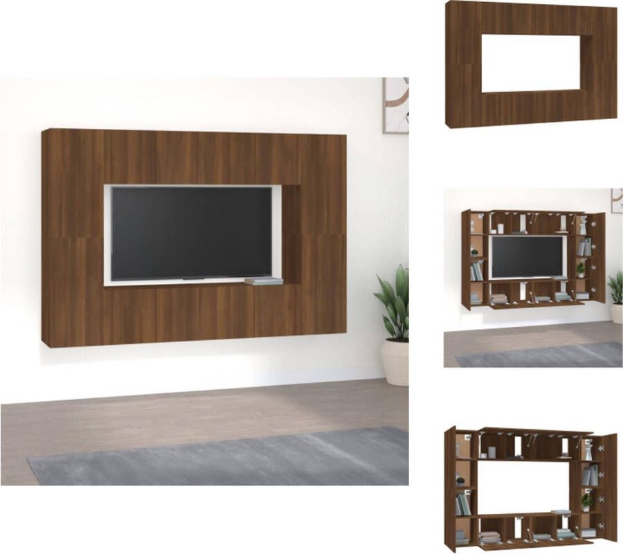 VidaXL Televisiemeubelset Bruineiken 60x30x30 cm 30.5x30x60 cm Wandgemonteerd Kast