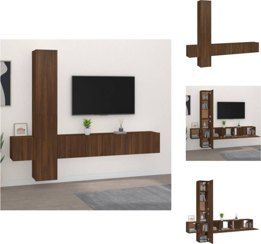 VidaXL Televisiemeubelset Bruineiken 80x30x30cm 30.5x30x90cm 30.5x30x30cm Kast