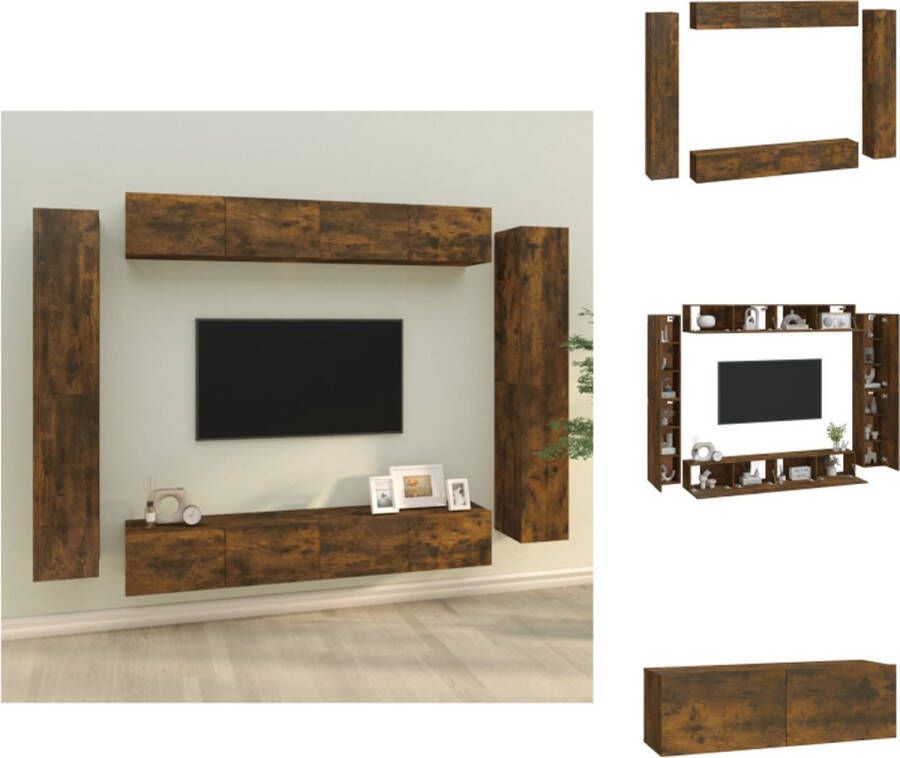 VidaXL Televisiemeubelset Gerookt eiken 100 x 30 x 30 cm 30.5 x 30 x 90 cm Kast