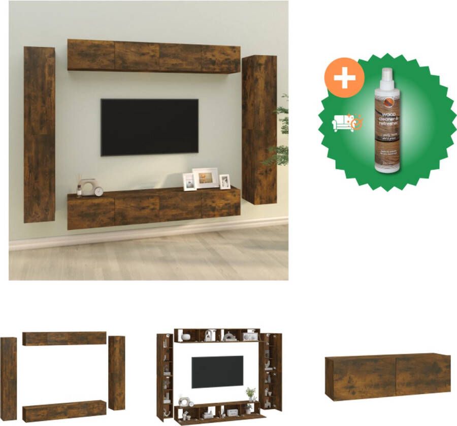 VidaXL Televisiemeubelset Gerookt eiken 100 x 30 x 30 cm 30.5 x 30 x 90 cm Kast Inclusief Houtreiniger en verfrisser