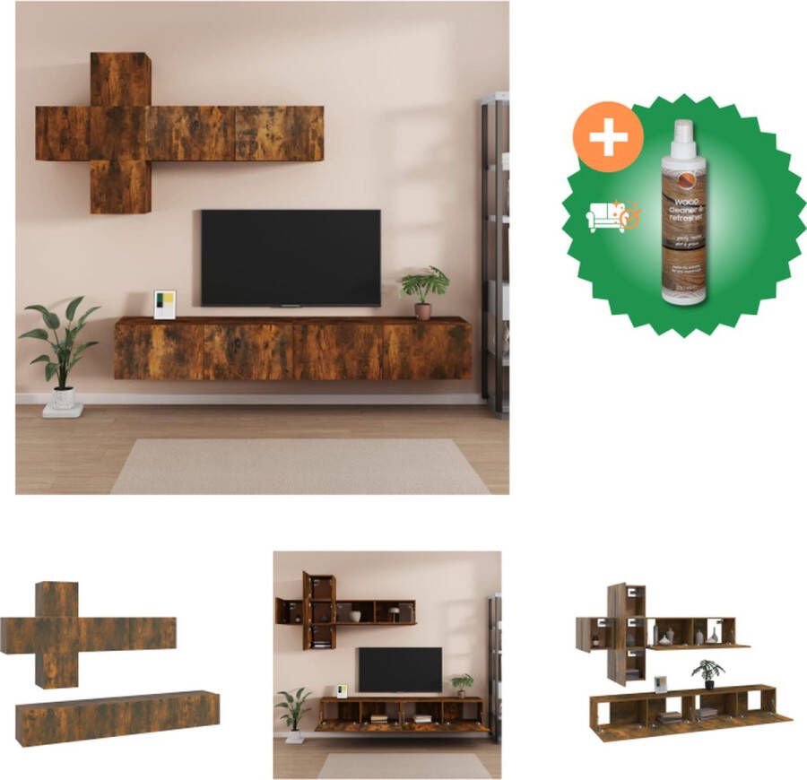 VidaXL Televisiemeubelset Gerookt eiken 4x 30.5x30x30 cm + 3x 100x30x30 cm Kast Inclusief Houtreiniger en verfrisser - Foto 3