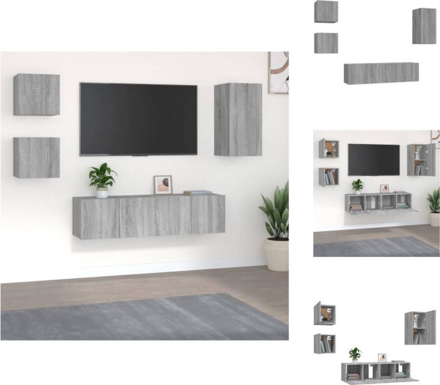 VidaXL Televisiemeubelset Grijs Sonoma Eiken 30.5 x 30 x 60 cm 60 x 30 x 30 cm 30.5 x 30 x 30 cm Kast