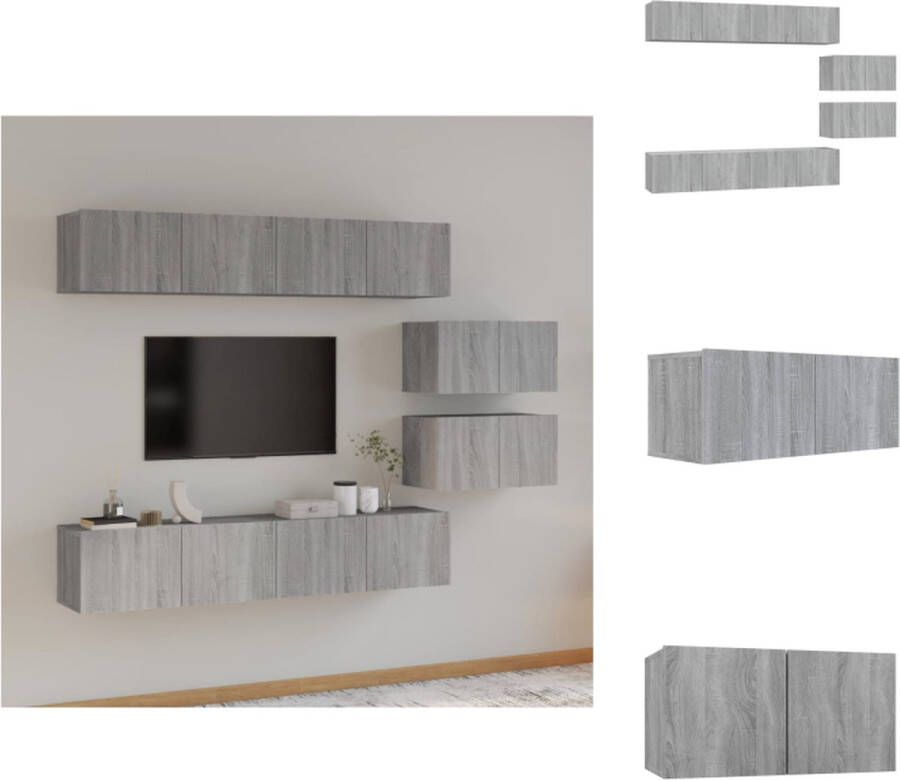 VidaXL Televisiemeubelset grijs sonoma eiken 6 stuks Kast