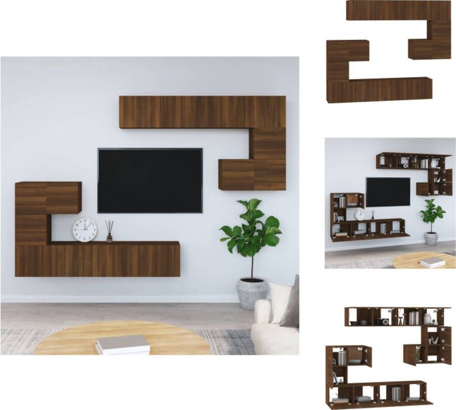 VidaXL Televisiemeubelset Hangend Bruineiken 30.5 x 30 x 30 cm Set van 2 (S) set van 2 (M) set van 4 (L) Kast