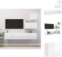 VidaXL Televisiemeubelset Hangend Hoogglans Wit Spaanplaat Hifi 30.5x30x30cm 60x30x30cm 80x30x30cm Kast - Thumbnail 2
