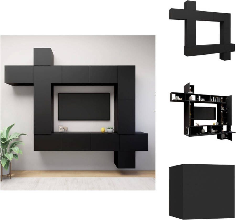 VidaXL Televisiemeubelset Hangend Spaanplaat Zwart maten Montage vereist (150 karakters) Kast