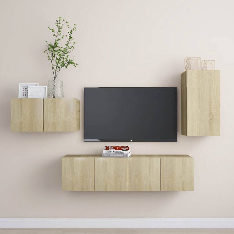 VidaXL Televisiemeubelset Meubel 30.5 x 30 x 60 cm en 60 x 30 x 30 cm Sonoma eiken Kast