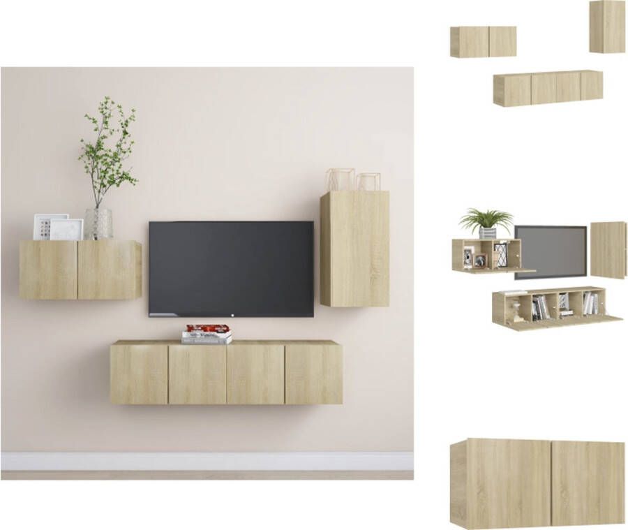 vidaXL Televisiemeubelset Meubel 30.5 x 30 x 60 cm en 60 x 30 x 30 cm Sonoma eiken Kast