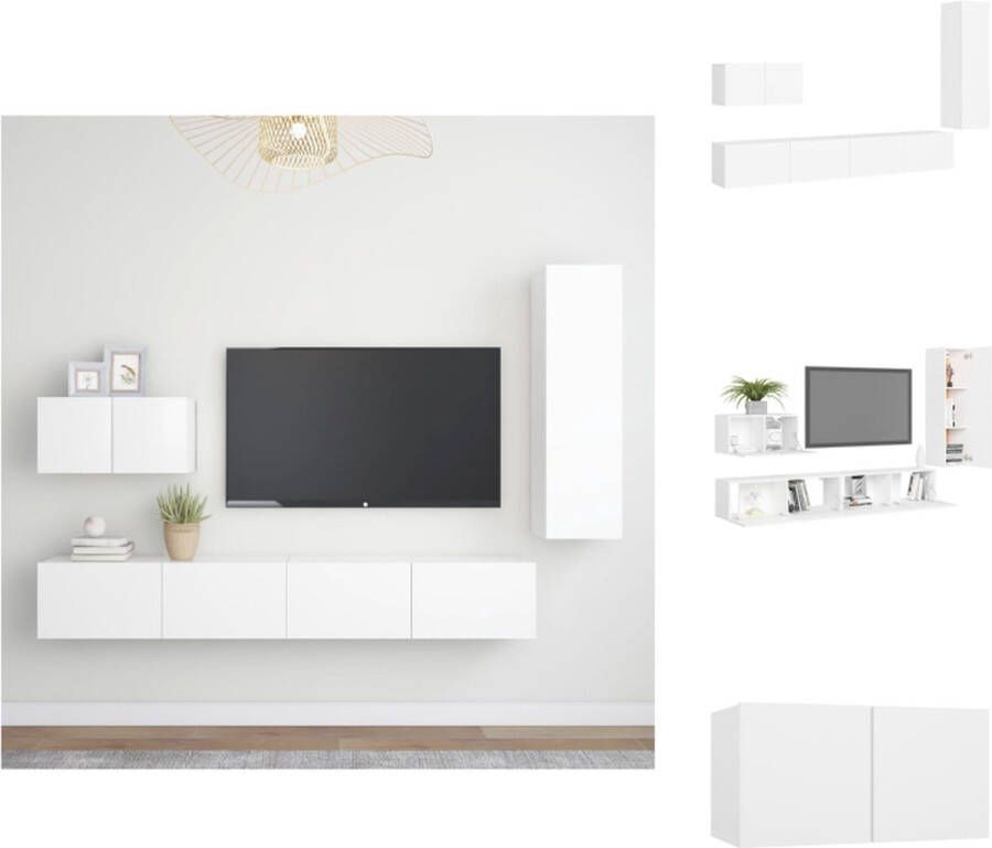 VidaXL Televisiemeubelset onbekend Tv-meubel wit spaanplaat 60 x 30 x 30 cm 30.5 x 30 x 110 cm 100 x 30 x 30 cm Kast - Foto 2