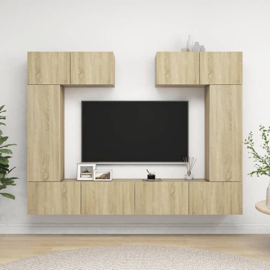 VidaXL Televisiemeubelset Sonoma Eiken 100x30x30cm 30.5x30x90cm 80x30x30cm Kast