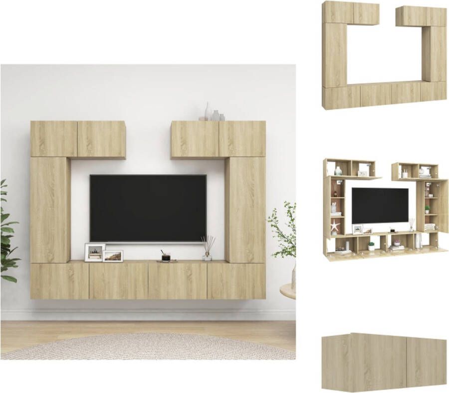 vidaXL Televisiemeubelset Sonoma Eiken 100x30x30cm 30.5x30x90cm 80x30x30cm Kast