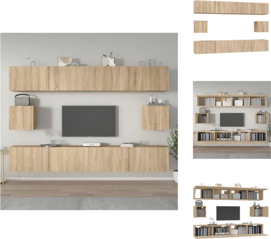 VidaXL Televisiemeubelset Sonoma eiken 4x 100x30x30cm 2x 30.5x30x30cm Kast