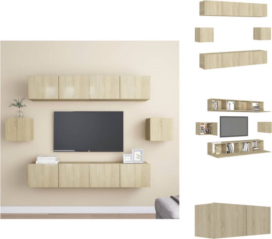 VidaXL Televisiemeubelset Sonoma Eiken 4x 80x30x30 cm + 2x 30.5x30x30 cm Kast