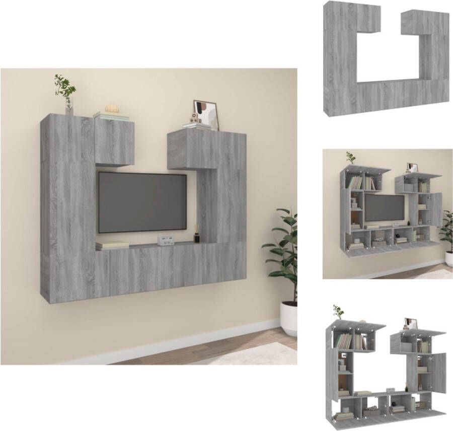 vidaXL Televisiemeubelset Sonoma Eiken 60 x 30 x 30 cm 30.5 x 30 x 60 cm 80 x 30 x 30 cm Kast