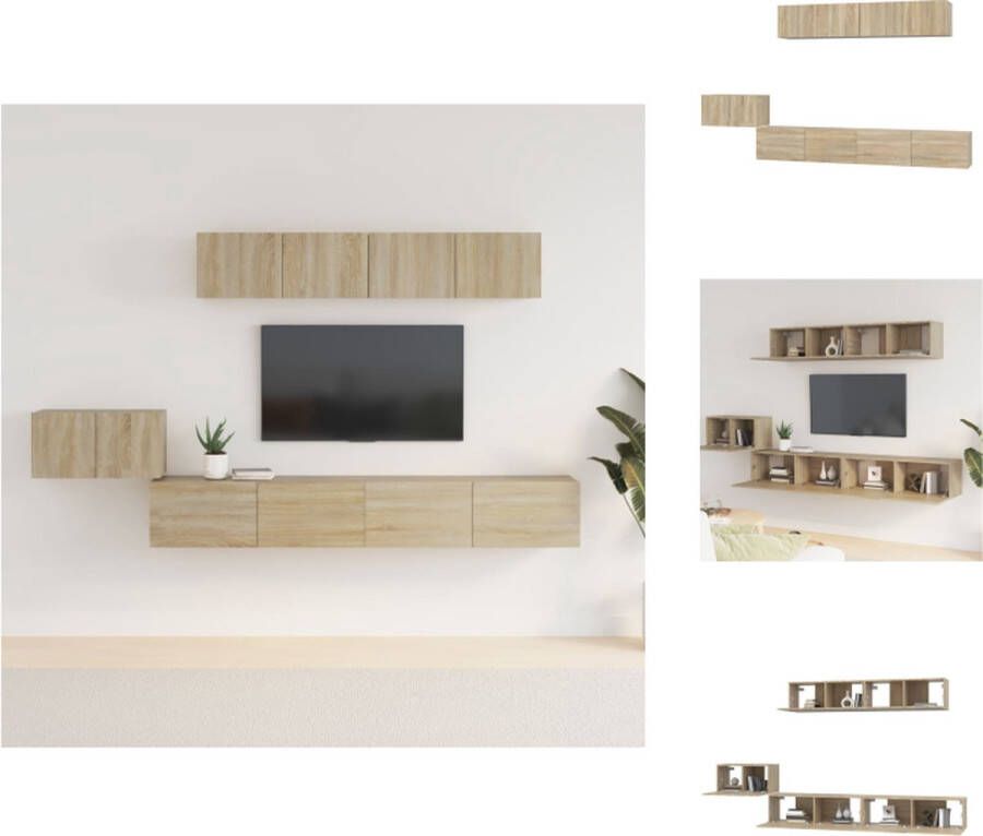 VidaXL Televisiemeubelset Sonoma eiken 60x30x30cm 2x 100x30x30cm 2x 80x30x30cm Kast