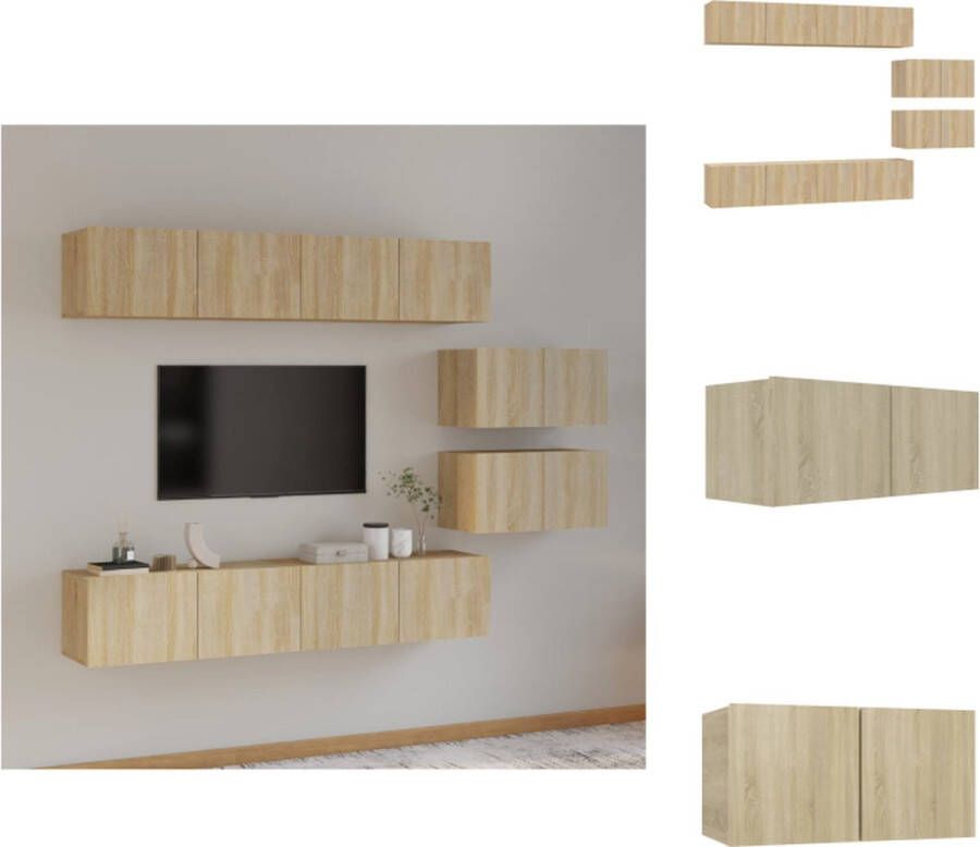 VidaXL Televisiemeubelset Sonoma Eiken 80 x 30 x 30 cm 60 x 30 x 30 cm Kast