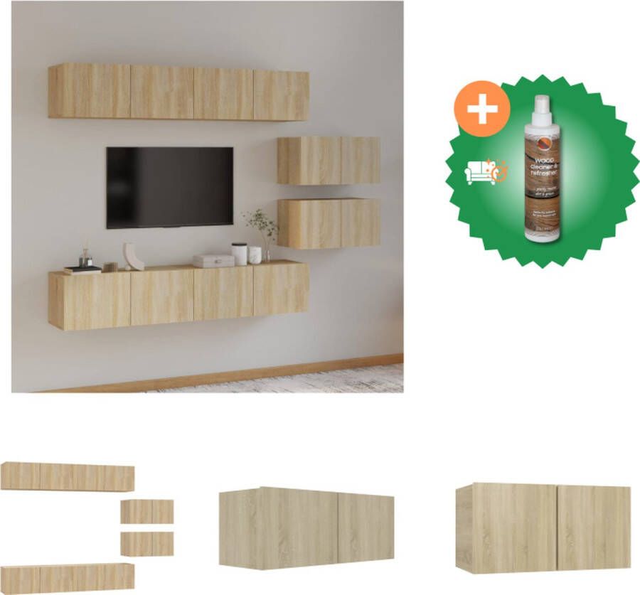 VidaXL TV-meubelset Klassiek Sonoma Eiken Wandgemonteerd 3x 60x30x30cm 1x 30.5x30x60cm 2x 100x30x30cm Kast Inclusief Houtreiniger en verfrisser - Foto 7