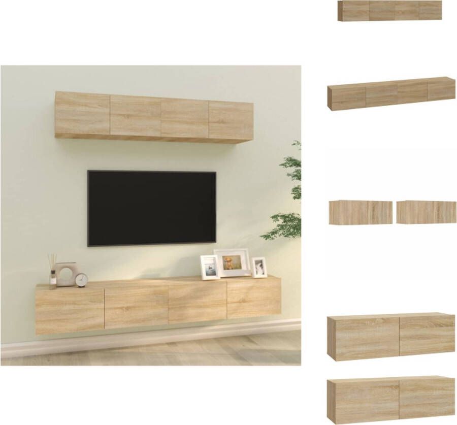 VidaXL Televisiemeubelset Sonoma eiken 80x30x30 cm 100x30x30 cm Kast