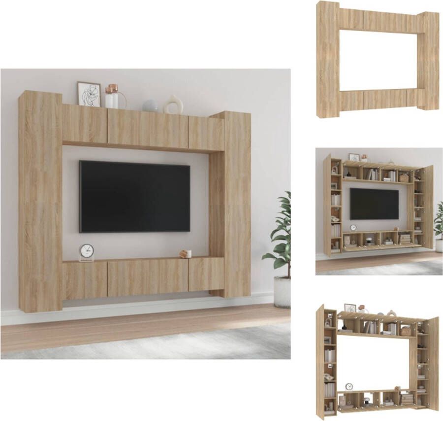 VidaXL Televisiemeubelset Sonoma Eiken 80x30x30cm 30.5x30x90cm (BxDxH) Kast