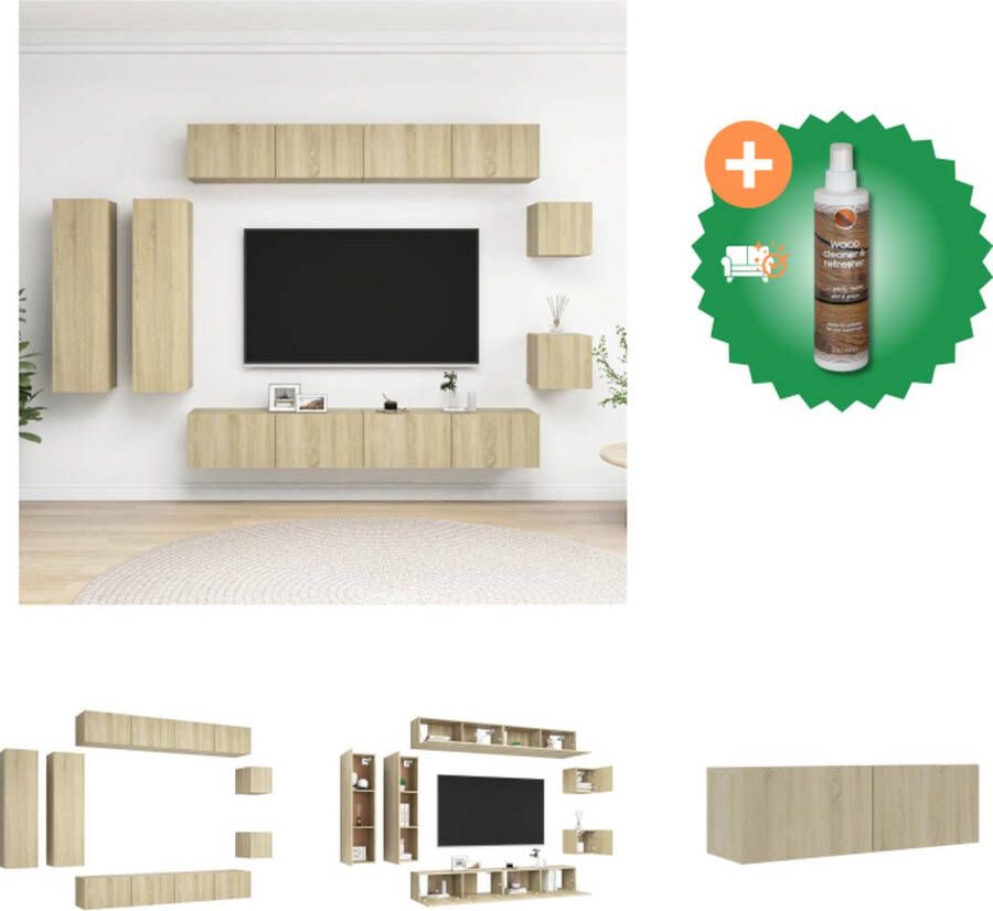 VidaXL TV-meubel Stereokast Kleur- Sonoma Eiken Afmetingen (L)- 80x30x30 cm (BxDxH) Afmetingen (M)- 30.5x30x90 cm (BxDxH) Kast Inclusief Houtreiniger en verfrisser - Foto 3