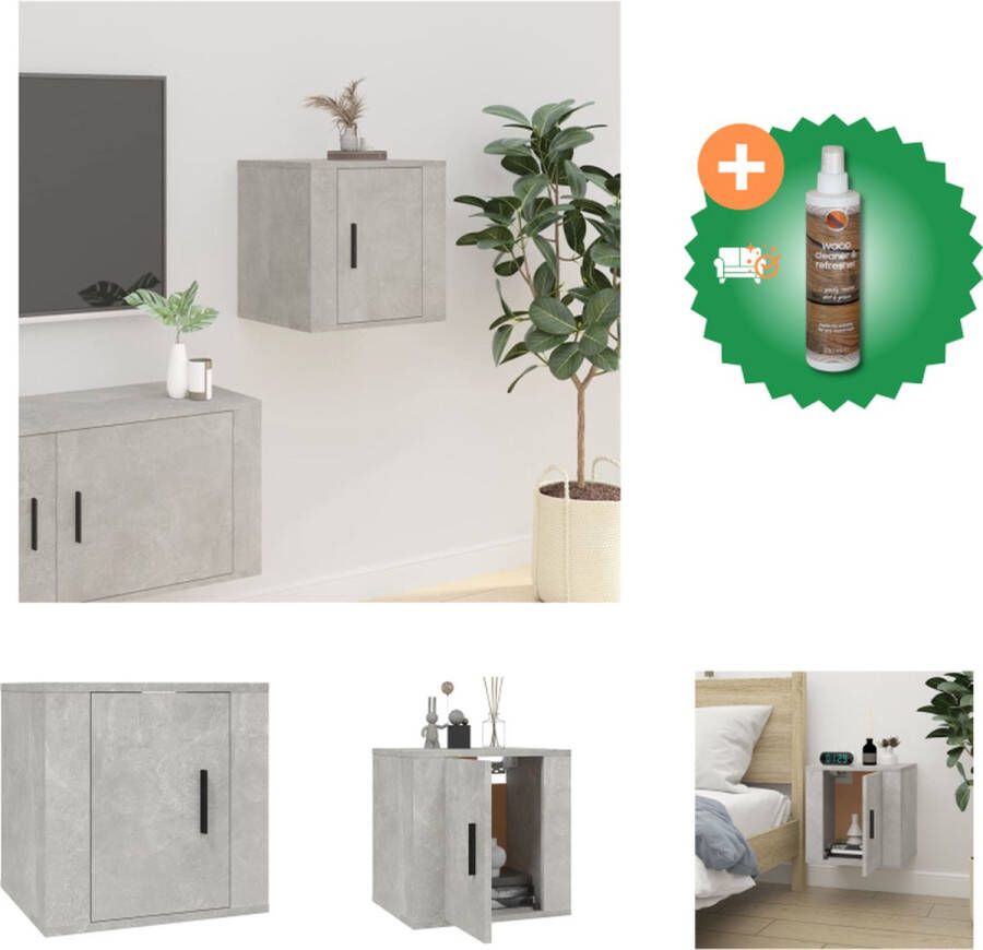 VidaXL Televisiewandmeubel Betongrijs 40 x 34.5 x 40 cm Strak en klassiek design Kast Inclusief Houtreiniger en verfrisser