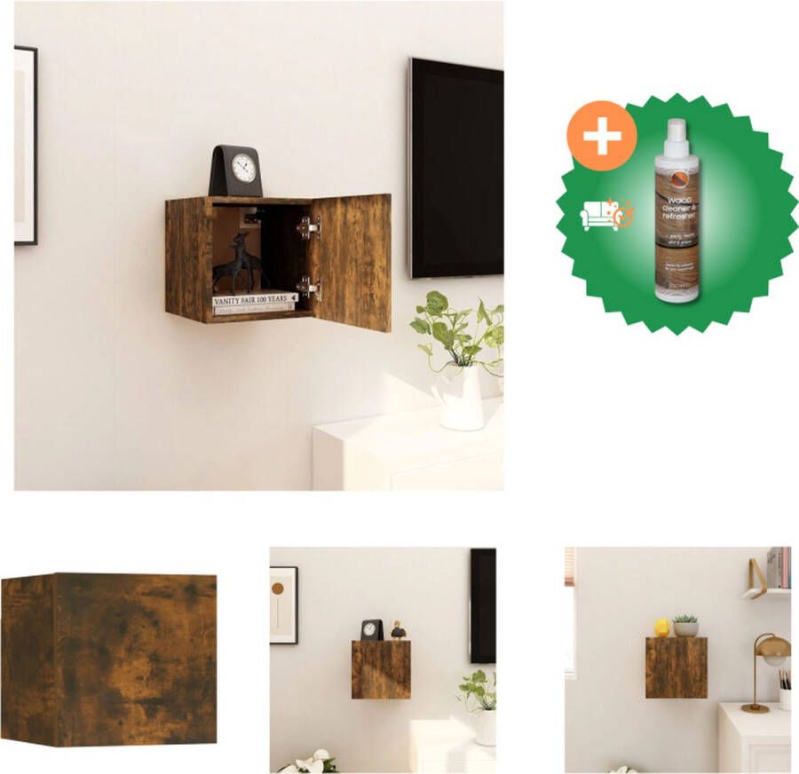 VidaXL Televisiewandmeubel Classic TV-meubel Afmetingen- 30.5x30x30 cm Materiaal- Bewerkt hout Kleur- Gerookt eiken Kast Inclusief Houtreiniger en verfrisser