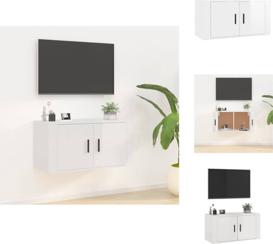 VidaXL Tv-kast Tv-kasten Tv-wandmeubel Televisiekast Tv-wandmeubel 80x34 5x40 cm hoogglans wit - Foto 1