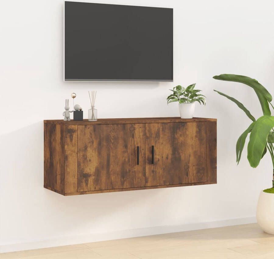 VidaXL Televisiewandmeubel Klassiek Tv-kast 100x34.5x40 cm Gerookt Eiken Kast