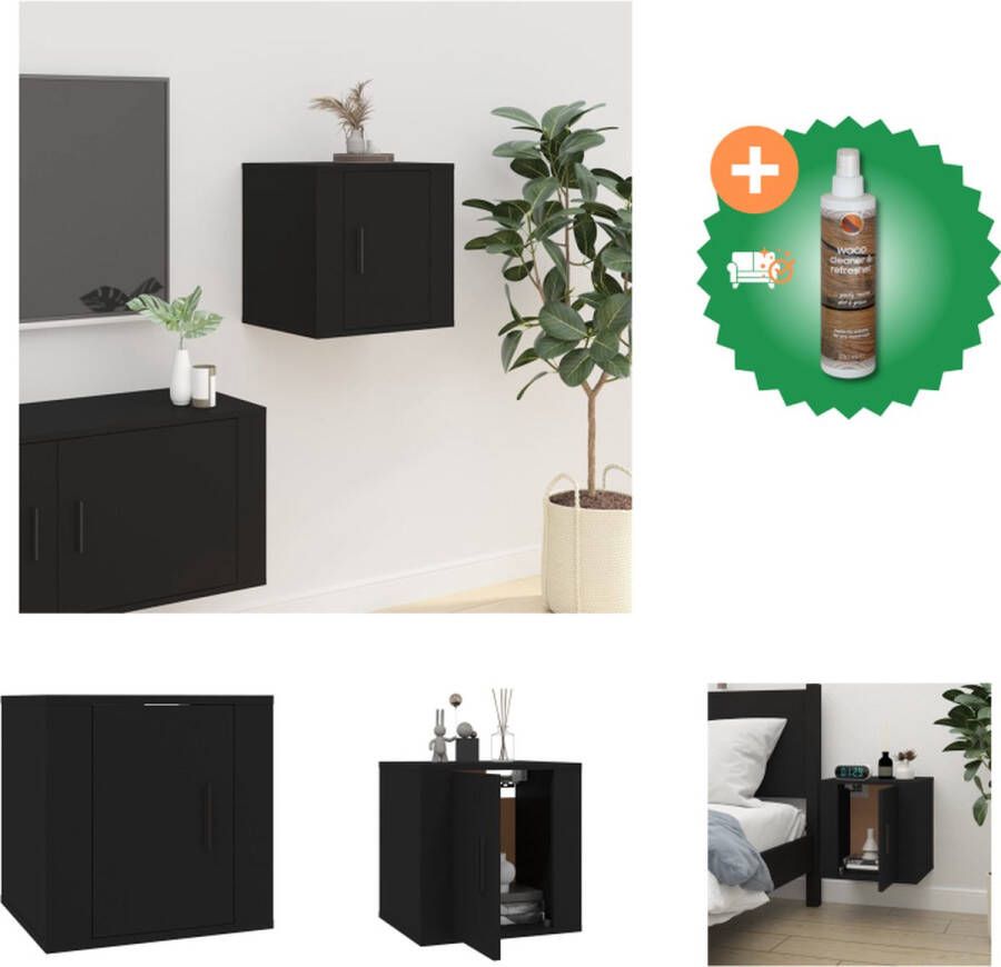 VidaXL Televisiewandmeubel Klassiek TV-kast 40 x 34.5 x 40 cm Zwart Kast Inclusief Houtreiniger en verfrisser