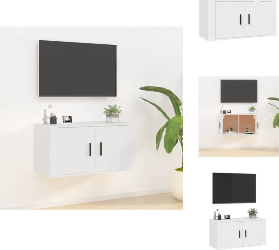 VidaXL Tv-kast Tv-kasten Tv-wandmeubel Televisiekast Tv-wandmeubel 80x34 5x40 cm wit - Foto 1