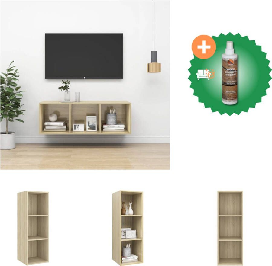 VidaXL Tv-wandmeubel 37x37x107 cm spaanplaat sonoma eikenkleurig Kast Inclusief Houtreiniger en verfrisser
