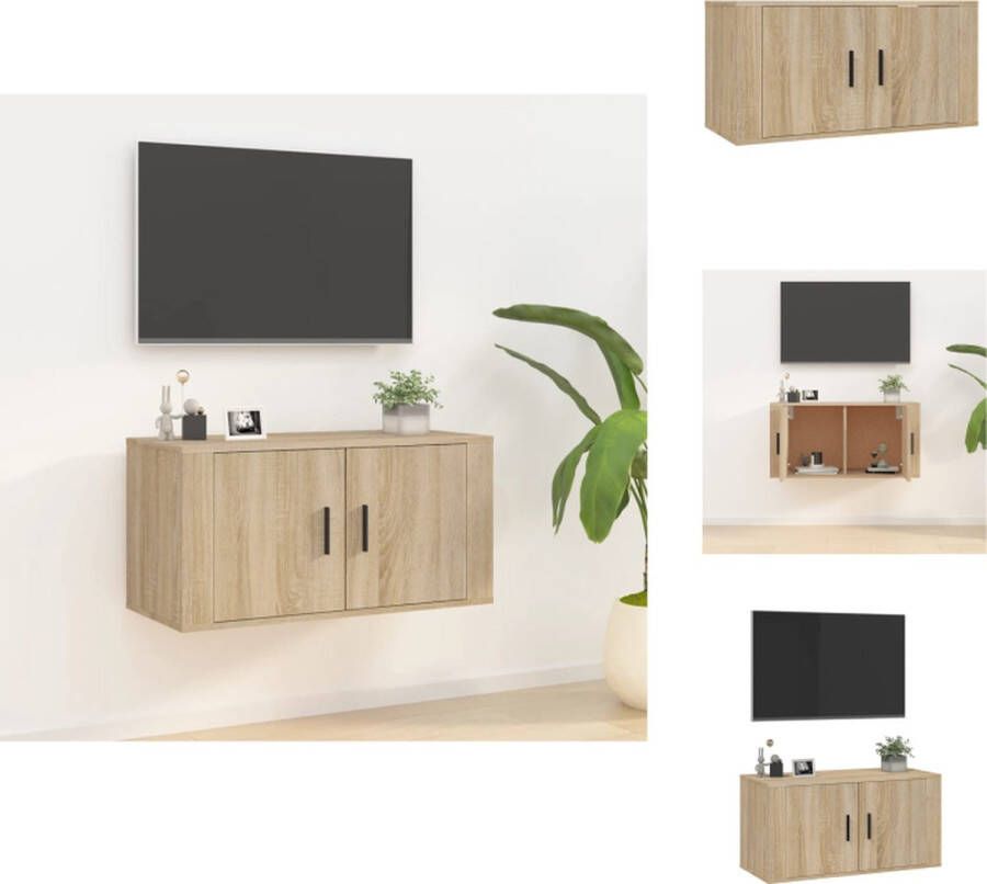 VidaXL Televisiewandmeubel Sonoma Eiken 80 x 34.5 x 40 cm Praktisch en Stijlvol Kast