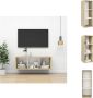 VidaXL Televisiewandmeubel Sonoma eiken en wit 37 x 37 x 107 cm Kast - Thumbnail 2