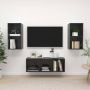 VidaXL Televisiewandmeubel Tv-meubelset Hoogglans grijs 2x tv-meubel- 37x37x72 cm 1x tv-meubel- 37x37x107 cm Kast - Thumbnail 1