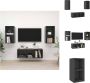 VidaXL Televisiewandmeubel Tv-meubelset Hoogglans grijs 2x tv-meubel- 37x37x72 cm 1x tv-meubel- 37x37x107 cm Kast - Thumbnail 2