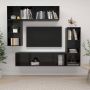 VidaXL Televisiewandmeubel Tv-meubelset Hoogglans zwart 37 x 37 x 72 107 142.5 cm Spaanplaat Kast - Thumbnail 1