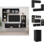 VidaXL Televisiewandmeubel Tv-meubelset Hoogglans zwart 37 x 37 x 72 107 142.5 cm Spaanplaat Kast - Thumbnail 2