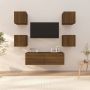 VidaXL Televisiewandmeubelen Bruineiken TV-meubelset 4x (S) 1x (L) 30.5 x 30 x 30 cm (S) 100 x 30 x 30 cm (L) Bewerkt hout Kast - Thumbnail 1