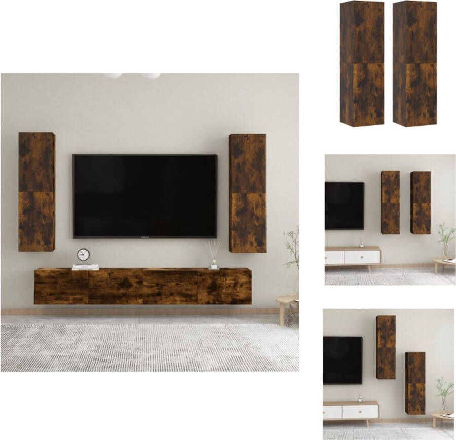 VidaXL Tv-wandmeubel Tv-wandmeubels Tv-meubel Televisiemeubel Tv-wandmeubels 2 st 30 5x30x110 cm gerookt eikenkleurig