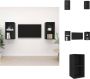 VidaXL Televisiewandmeubelen Set van 2 37x37x72 cm Zwart Spaanplaat Kast - Thumbnail 2