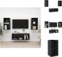 VidaXL Televisiewandmeubelset Black 3-delig- 37 x 37 x 72 cm 107 cm Muurbevestiging Hoogglans zwart Kast - Thumbnail 2